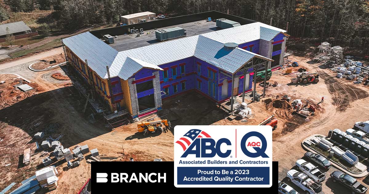 AQC logo on photo of Branch Builds building project
